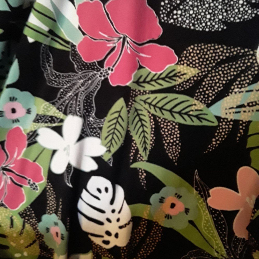 P2X Cuddle Duds Tropical Wide Leg Capri Night Pants - Picture 4 of 10